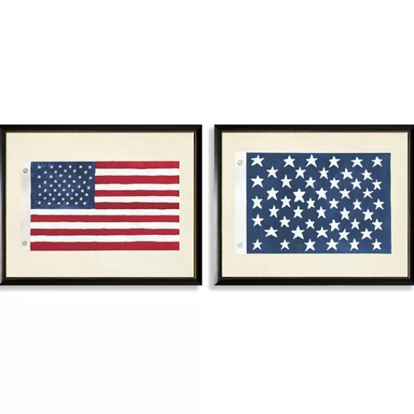 Framed Art-Kirkland's Home Two Flags Framed Art Prints, Set Of 2 Red/White/Blue