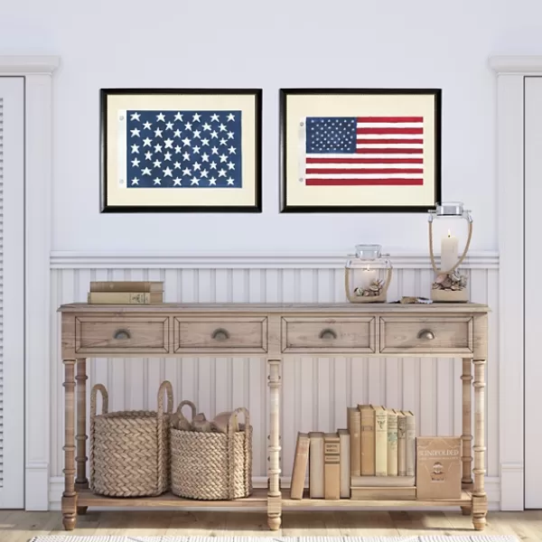 Framed Art-Kirkland's Home Two Flags Framed Art Prints, Set Of 2 Red/White/Blue