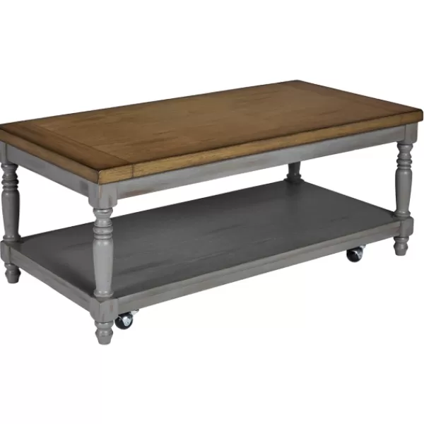Coffee Tables-Kirkland's Home Two Tone Coffee Table And End Tables, Set Of 3 Gray