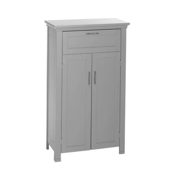 Cabinets & Sideboards-Kirkland's Home Two-Door Top Shelf Cabinet Gray