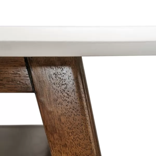 Coffee Tables-Kirkland's Home Two-Tone Ava Mid-Century Modern Coffee Table White