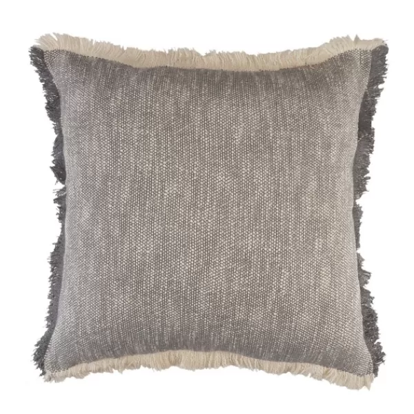 Pillows-Kirkland's Home Two-Tone Gray Woven Accent Pillow Gray/White