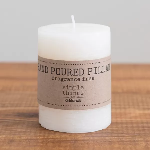 Candles-Kirkland's Home Unscented Pillar Candle, 4 In. Ivory