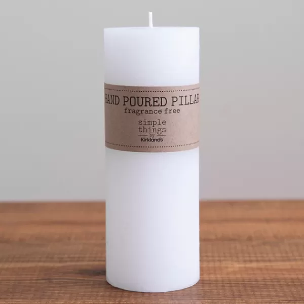 Candles-Kirkland's Home Unscented Pillar Candle, 8 In. White