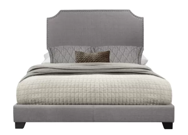 Beds & Headboards-Kirkland's Home Upholstered Channing King Bed Gray