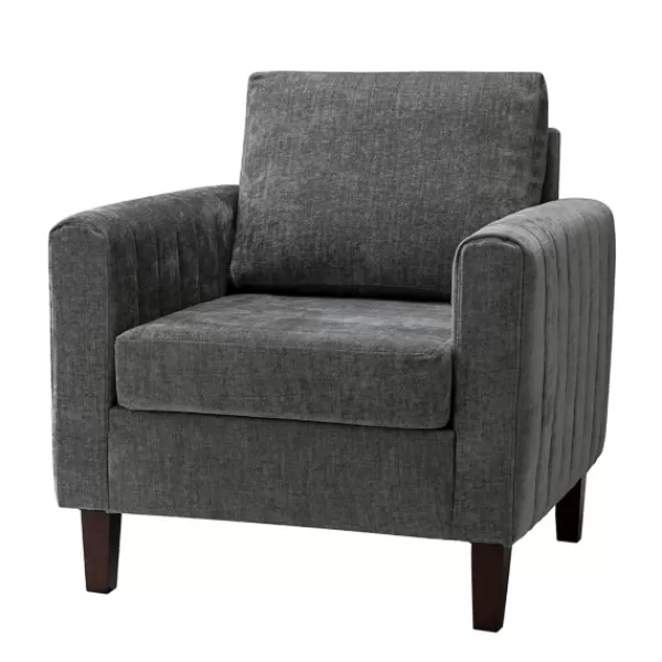 Accent Chairs-Kirkland's Home Upholstered Club Accent Chair Gray