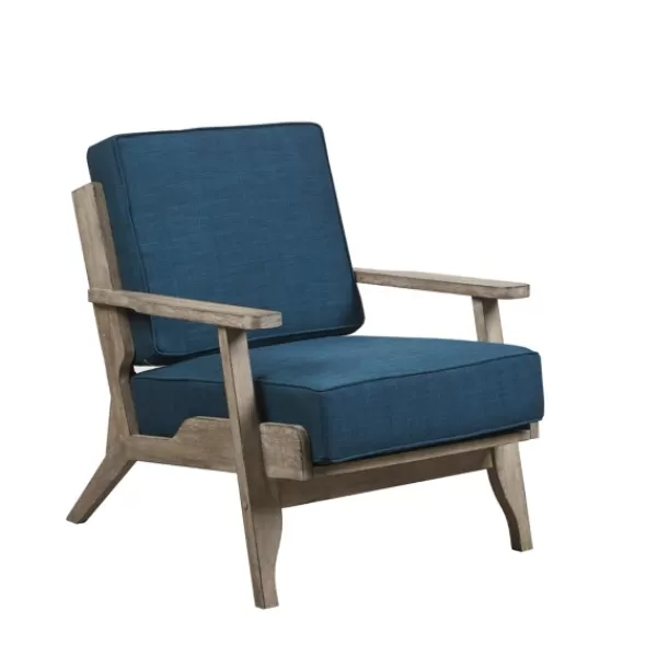 Accent Chairs-Kirkland's Home Upholstered Driftwood Accent Chair Blue