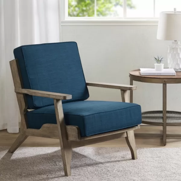 Accent Chairs-Kirkland's Home Upholstered Driftwood Accent Chair Blue