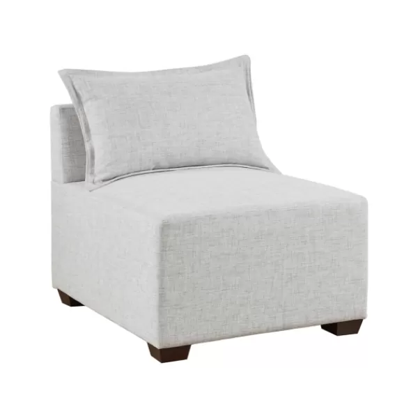 Sofas & Loveseats-Kirkland's Home Upholstered Modular Armless Accent Chair Ivory