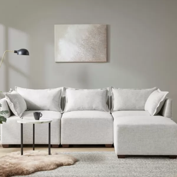 Sofas & Loveseats-Kirkland's Home Upholstered Modular Ottoman Ivory