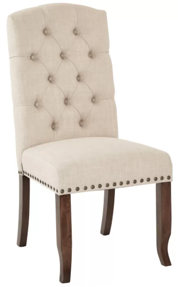 Dining Chairs-Kirkland's Home Upholstered Nailhead Trim Dining Chair Ivory