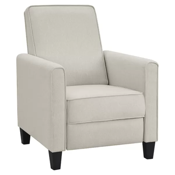 Accent Chairs-Kirkland's Home Upholstered Slim Push-Back Recliner Ivory