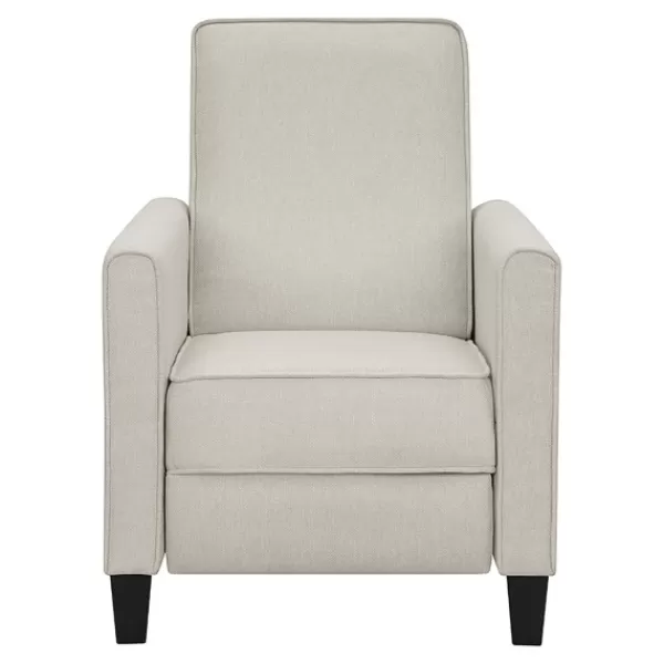 Accent Chairs-Kirkland's Home Upholstered Slim Push-Back Recliner Ivory