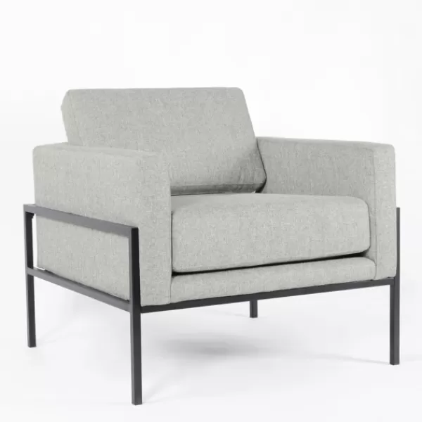 Accent Chairs-Kirkland's Home Upholstered Square Accent Chair Gray