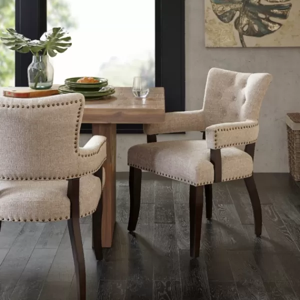 Dining Chairs-Kirkland's Home Upholstered Tufted Dining Chairs, Set Of 2 Ivory