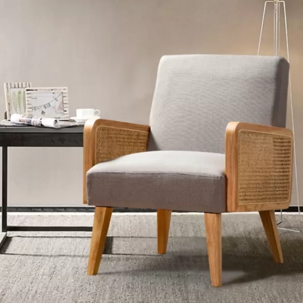 Accent Chairs-Kirkland's Home Upholstered Velvet Accent Chair Gray