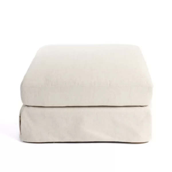 Benches & Ottomans-Kirkland's Home Upholstered Weekend Ottoman Ivory