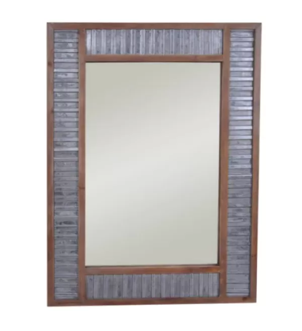 Decorative Mirrors-Kirkland's Home Urban Galvanized Metal And Wood Wall Mirror