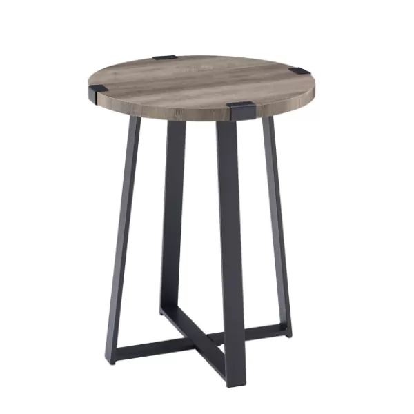 Accent & End Tables-Kirkland's Home Urban Rustic Round Accent Table Gray