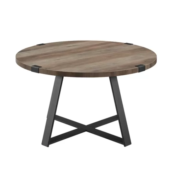 Coffee Tables-Kirkland's Home Urban Rustic Round Coffee Table Gray