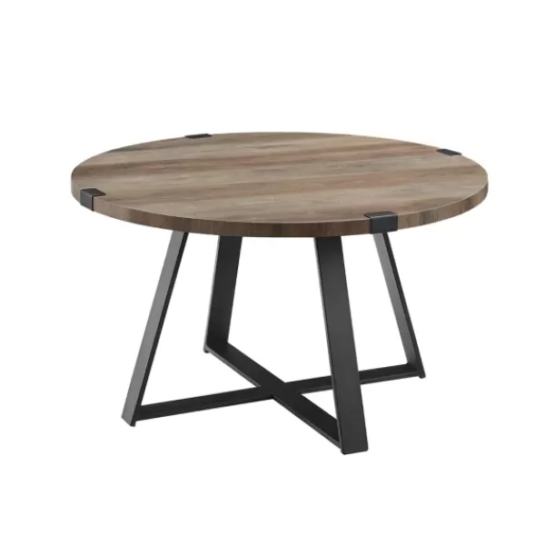 Coffee Tables-Kirkland's Home Urban Rustic Round Coffee Table Gray