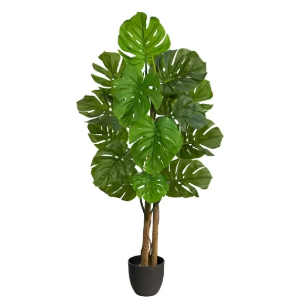 Trees & Topiaries-Kirkland's Home Uv-Resistant Monstera Plant In Nursery Planter Green