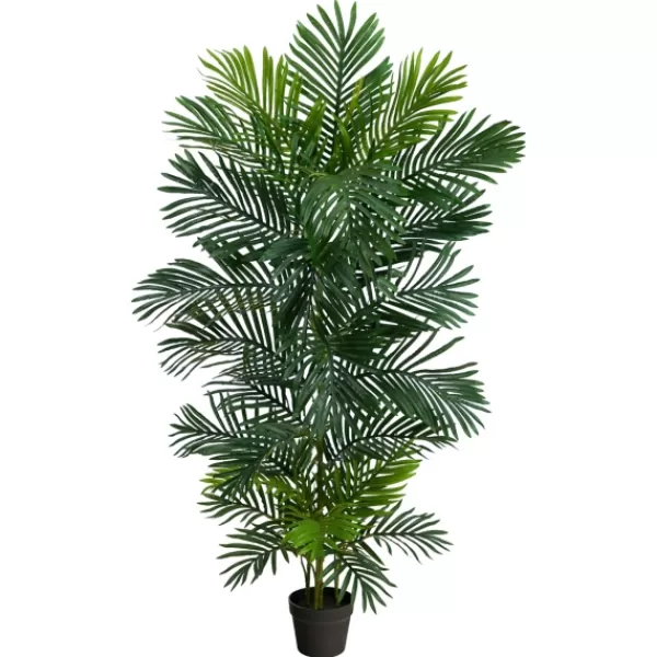 Trees & Topiaries-Kirkland's Home Uv-Safe Areca Palm Tree In Nursery Planter, 60 In.