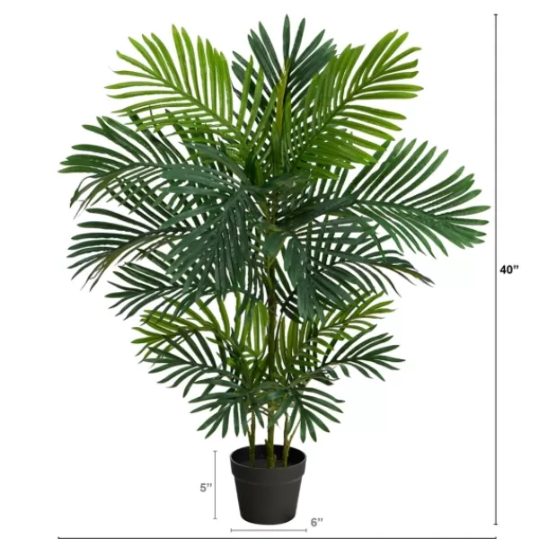 Trees & Topiaries-Kirkland's Home Uv-Safe Areca Pinetree In Nursery Planter, 40 In.