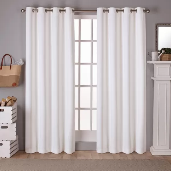 Curtains & Drapes-Kirkland's Home Vanilla Sateen Curtain Panel Set, 84 In. White