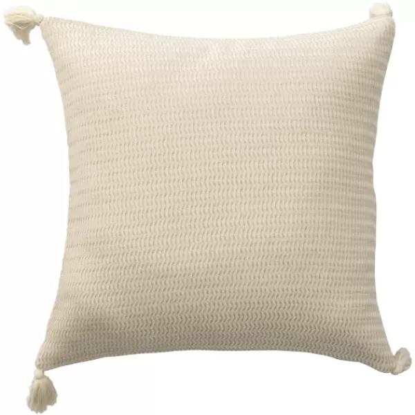 Pillows-Kirkland's Home Vanilla Trapeze Organic Cotton Throw Pillow Ivory