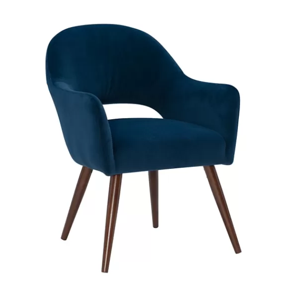 Dining Chairs-Kirkland's Home Velvet Curved Open Back Dining Chair Blue