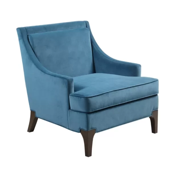 Accent Chairs-Kirkland's Home Velvet Martha Stewart Accent Chair Blue