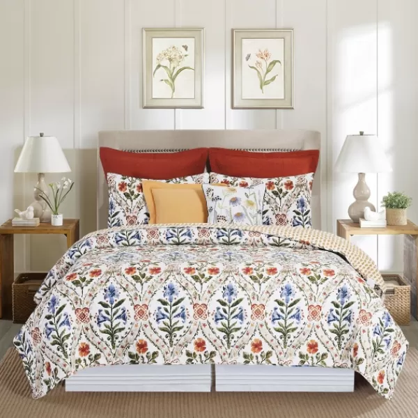 Quilts-Kirkland's Home Victoria'S Garden 3-Pc. Full/Queen Quilt Set White/Multi