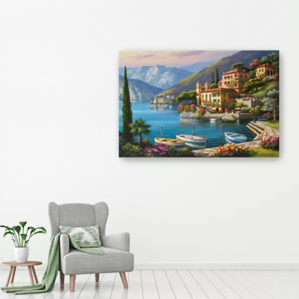 Canvas Art-Kirkland's Home Villa Bella Vista Canvas Art Print, 60X40 In. Blue/Multi