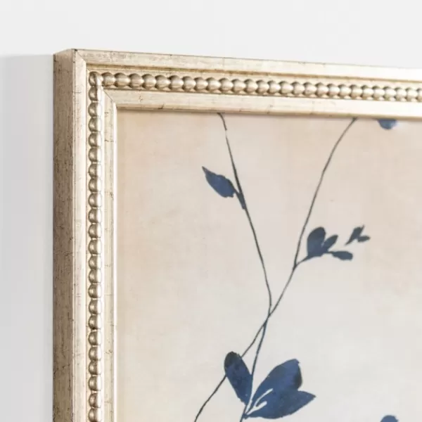Framed Art-Kirkland's Home Vintage Blue Leaf Ii Framed Art Print Blue/Tan
