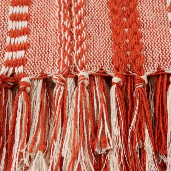 Blankets & Throws-Kirkland's Home Vintage Braided Fringe Throw Red