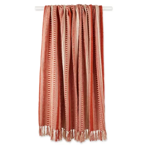Blankets & Throws-Kirkland's Home Vintage Braided Fringe Throw Red