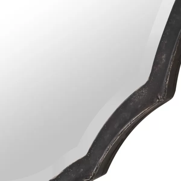 Decorative Mirrors-Kirkland's Home Vintage Charcoal Concaved Oval Mirror
