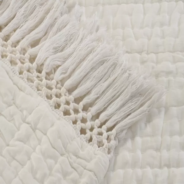 Blankets & Throws-Kirkland's Home Vintage Cotton Fringe Throw Ivory