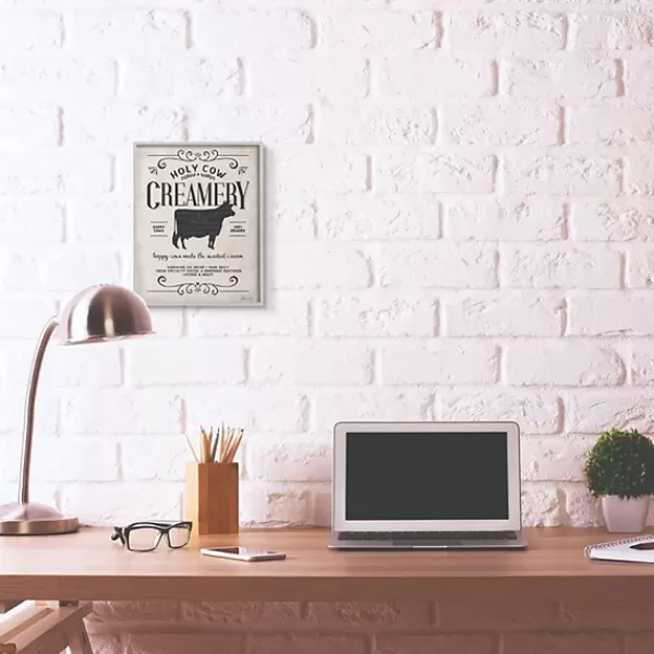 Wall Quotes & Signs-Kirkland's Home Vintage Creamery Cow Framed Wall Plaque Ivory