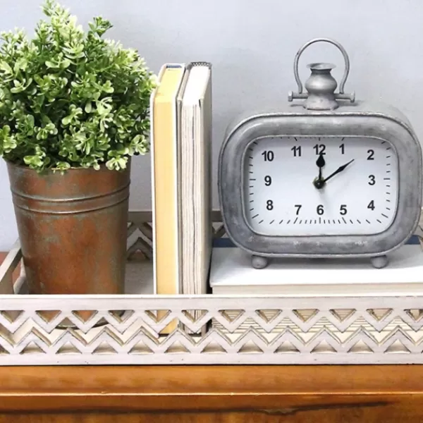 Decorative Accents-Kirkland's Home Vintage Galvanized Tabletop Clock