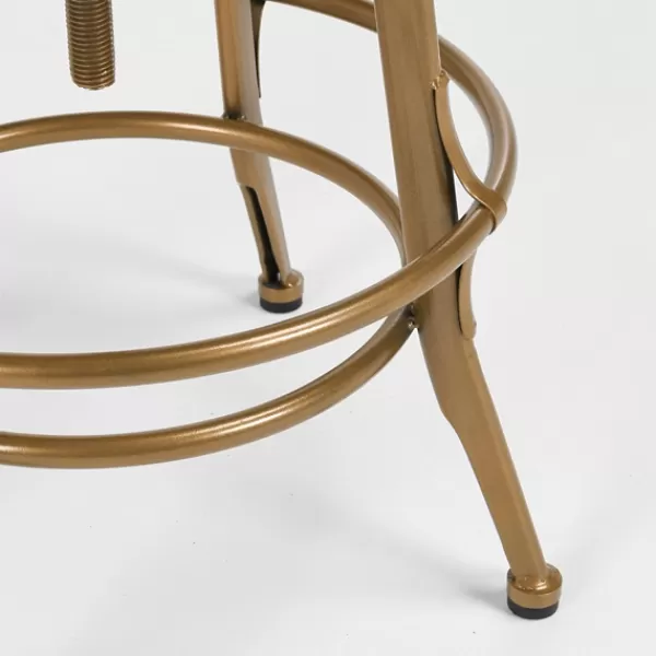 Bar Stools & Counter Height Stools-Kirkland's Home Vintage Gold Circled Arch Base Counter Stool Brown/Gold