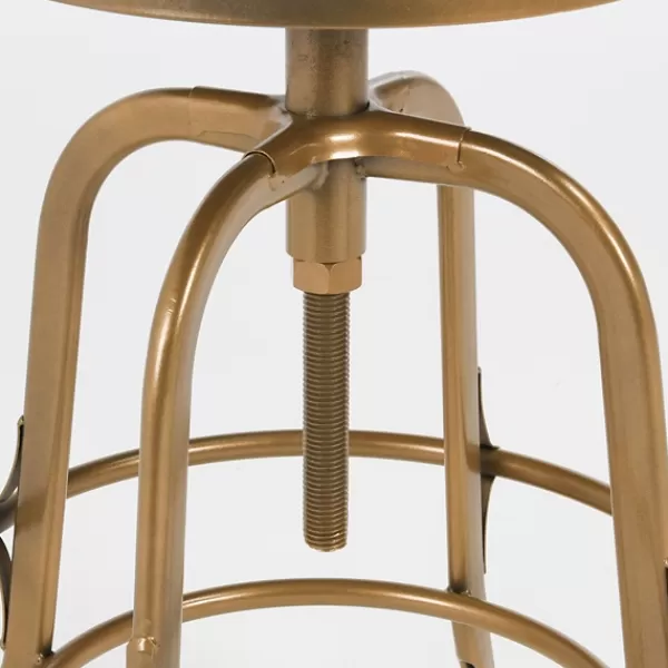 Bar Stools & Counter Height Stools-Kirkland's Home Vintage Gold Circled Arch Base Counter Stool Brown/Gold