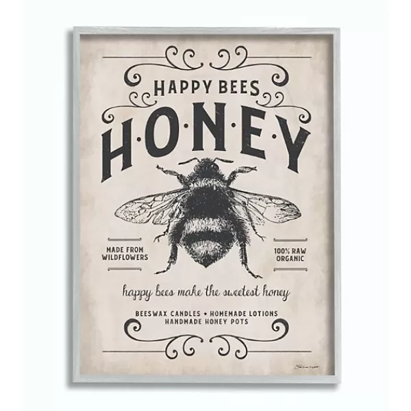 Wall Quotes & Signs-Kirkland's Home Vintage Honey Bee Framed Wall Plaque Ivory
