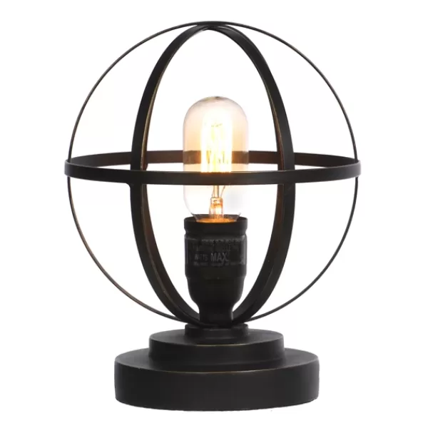 Table Lamps-Kirkland's Home Vintage Metal Sphere Lamp Black