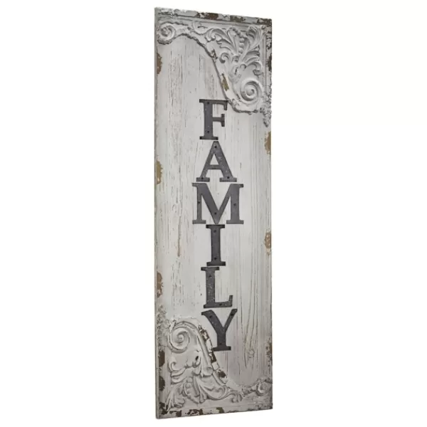 Wall Quotes & Signs-Kirkland's Home Vintage Painted Wood Family Sign Gray