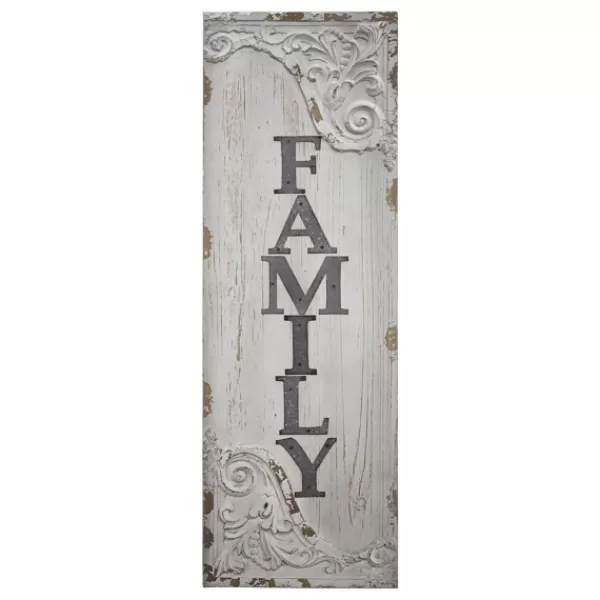 Wall Quotes & Signs-Kirkland's Home Vintage Painted Wood Family Sign Gray