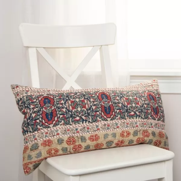 Pillows-Kirkland's Home Vintage Prints Cotton Lumbar Pillow Multi