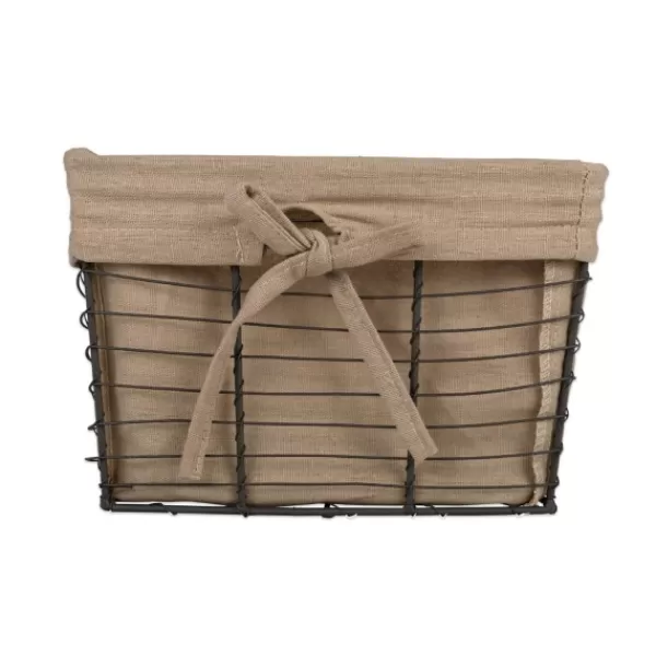 Baskets & Boxes-Kirkland's Home Vintage Wire Baskets With Taupe Liner, Set Of 3 Tan