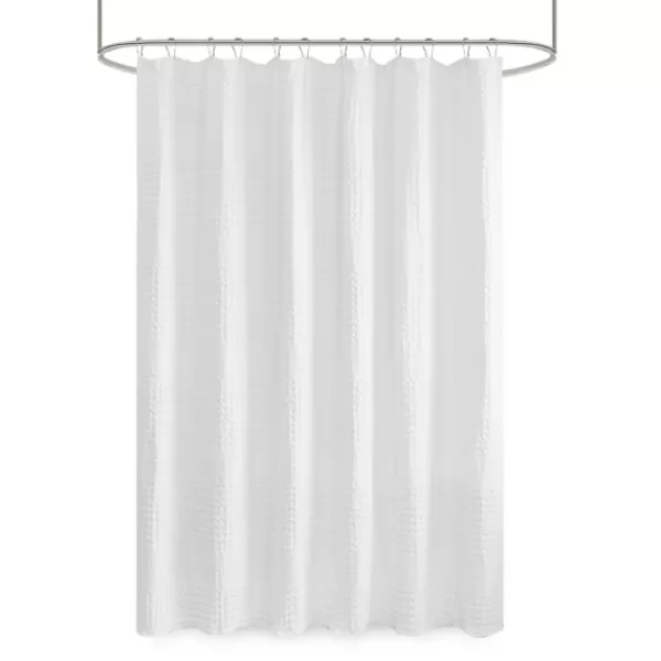 Shower Curtains-Kirkland's Home Waffle Cotton Shower Curtain White